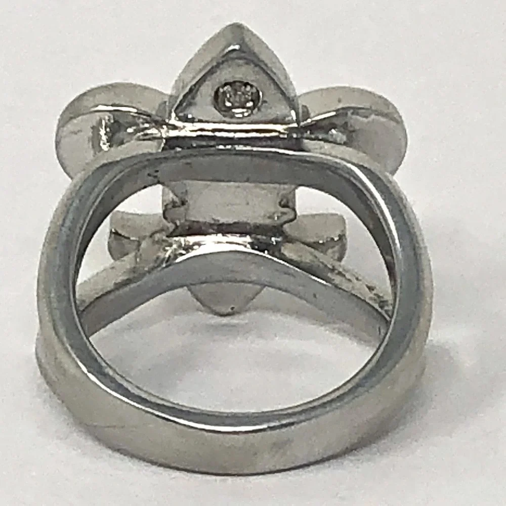 Fleur de Lis Polished Ring Sz 7 Band Aluminum Arthur Court Discontinued Jewelry